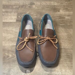 Salvatore Ferragamo Leather Simeon Boat Shoes Mens 11 EUC